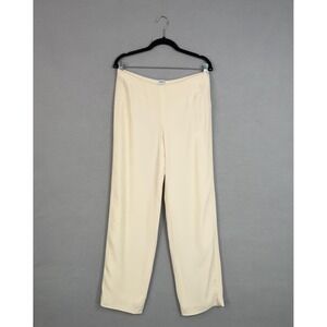Armani Collezioni Pants Womens 8 White Dress Straight Leg Italy Work Office Luxe